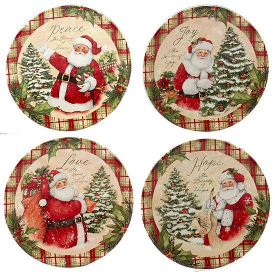 Certified International Holiday Wishes 4-pc. Canape Plate Set