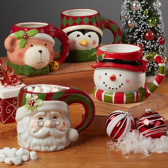 Certified International Holiday 4-pc. Mug Set