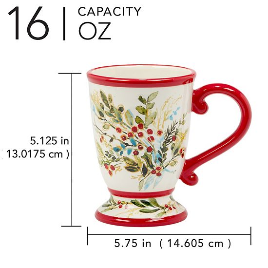 Certified International Christmas Gatherings 4 Pc Mug Set
