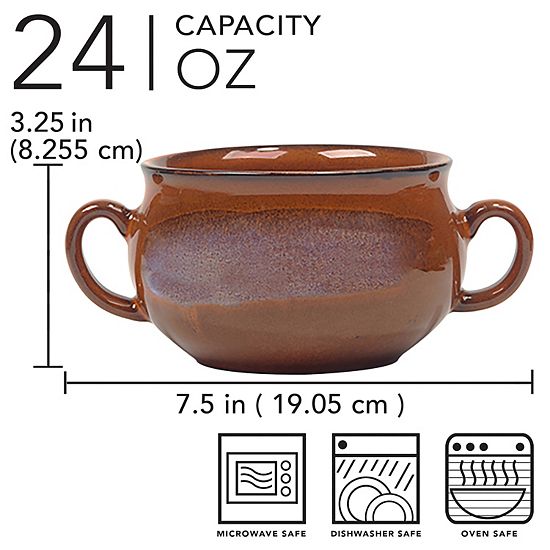 Certified International 4-Piece Stoneware Reactive Glaze Soup Crock Set
