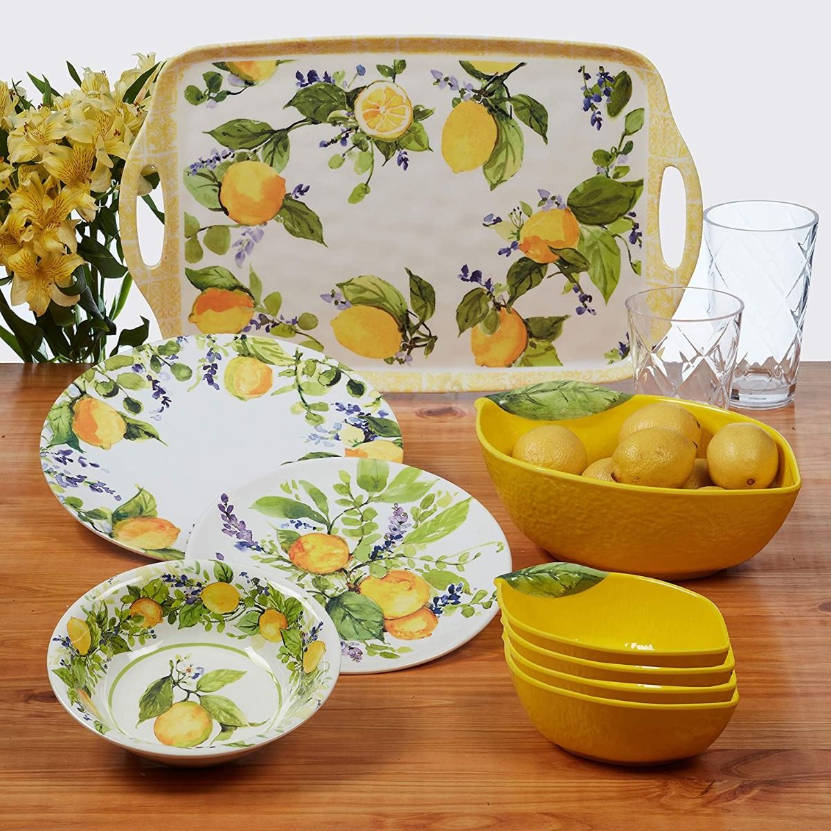 Certified International 11" Melamine Dinner Plate | Lemon Zest