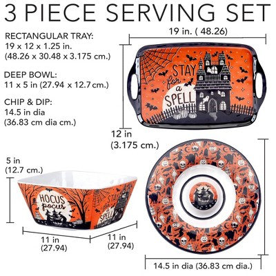 Certified International 3pc Hocus Pocus Melamine Serving Set