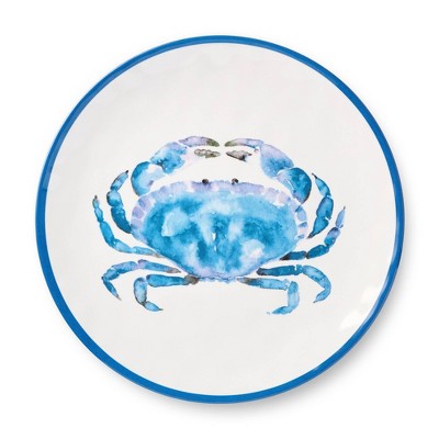 Certified International (Set Of 6) 11" Beach House Crab Melamine Dinner Plates