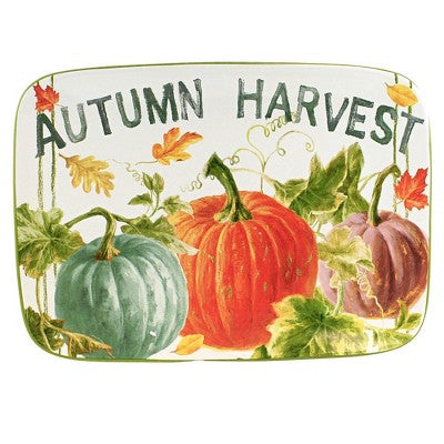 Tabletop 10.0 Inch Sweet Autumn Harvest Platter , Rectangular Fall Thanksgiving (1PC)