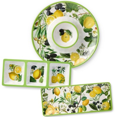 Certified International 3pc Limone Melamine Hostess Set