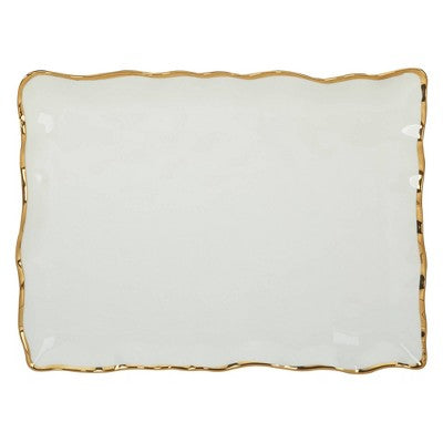 Certified International Regency Rectangular Serving Platter Gold