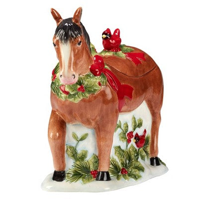 64oz Earthenware Homestead Christmas 3-D Cookie Jar - Certified International