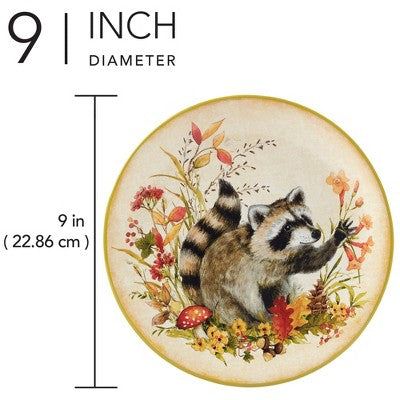 Certified International Set Of 4 Woodland Critters Dessert Plates