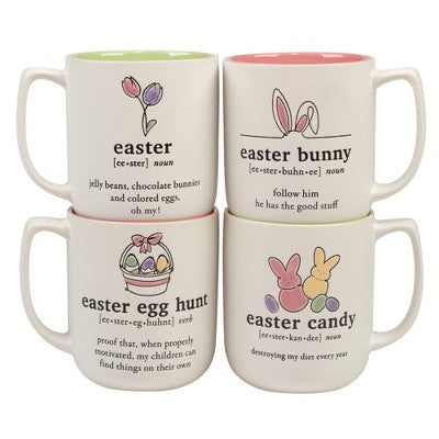 Certified International (Set Of 4) 18oz Easter Words Mugs