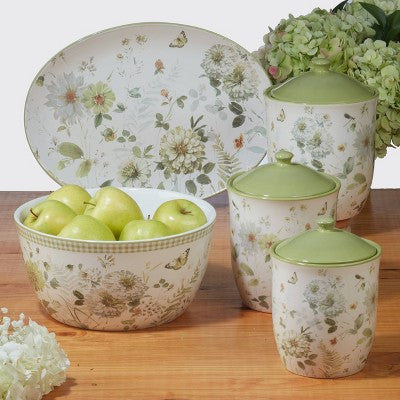 3pc Green Fields Canister Storage Set - Certified International