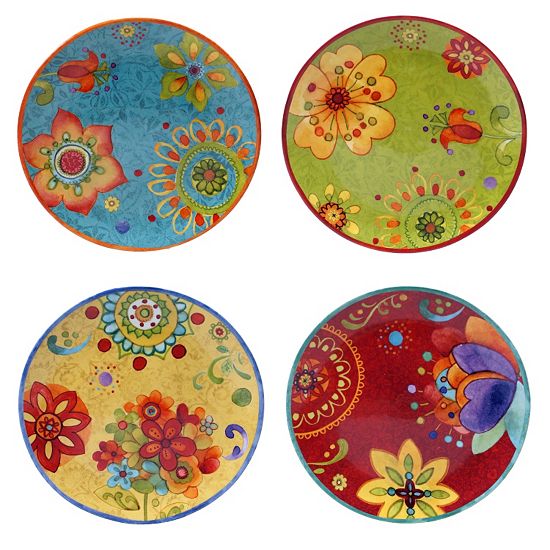  Certified International Tunisian Sunset 4-pc. Salad Plate Set