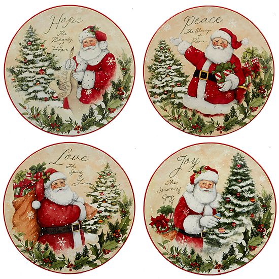  Certified International Holiday Wishes 4-pc. Dessert Plate Set