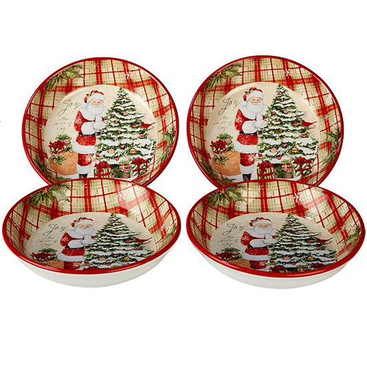  Certified International Holiday Wishes 4-pc. Soup / Pasta Bowl Set