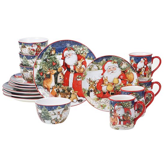  Certified International Magic Of Christmas Santa 16-pc. Dinnerware Set