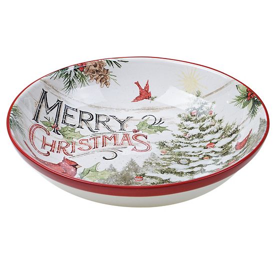  Certified International Evergreen Christmas Serving Bowl