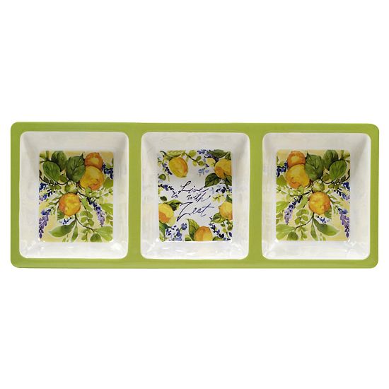  Certified International Lemon Zest 3-pc. Melamine Hostess Set