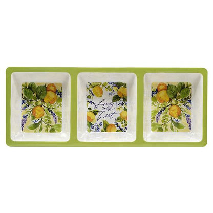 Certified International Lemon Zest 3-pc. Melamine Hostess Set