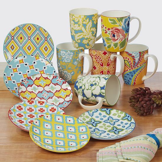  Certified International Damask Floral 6-pc. Mug Set
