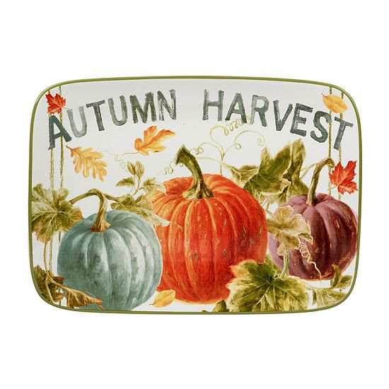  Certified International Autumn Harvest Rectangle Serving Platter