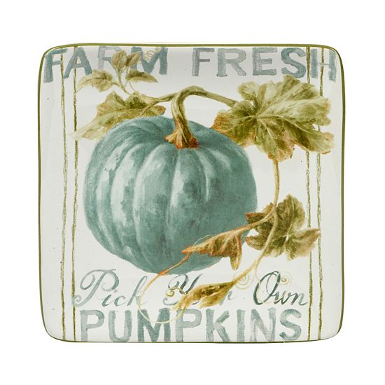  Certified International Autumn Harvest 4-pc. Square Canape Plate Set