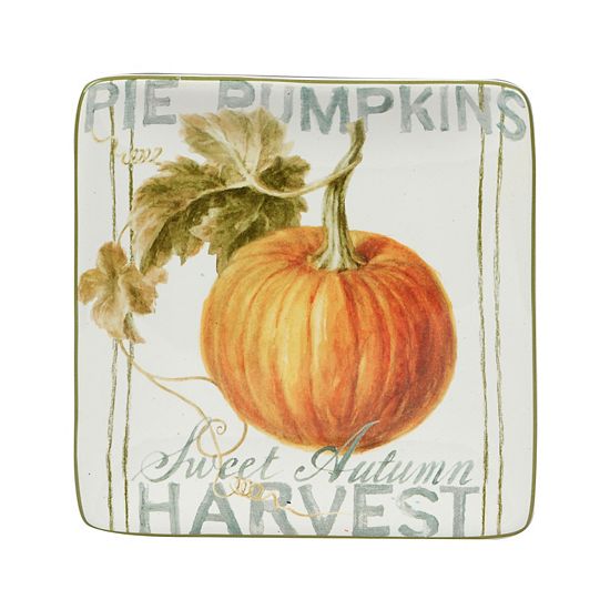  Certified International Autumn Harvest 4-pc. Square Canape Plate Set