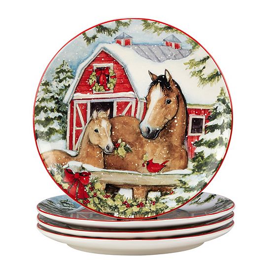  Certified International Homestead Christmas 4-pc. Dinner Plate Set