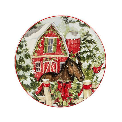  Certified International Homestead Christmas 4-pc. Dessert Plate Set