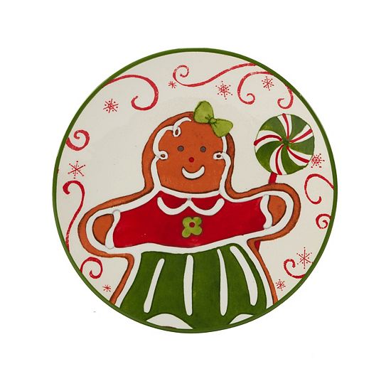  Certified International Holiday Magic Gingerbread 4-pc. Canape Plate Set