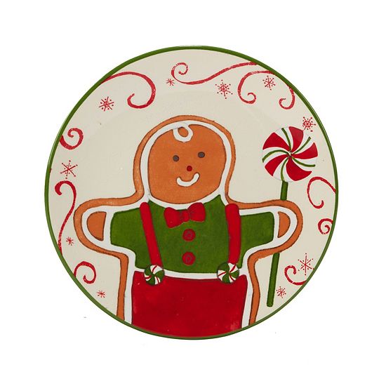 Certified International Holiday Magic Gingerbread 4-pc. Canape Plate Set