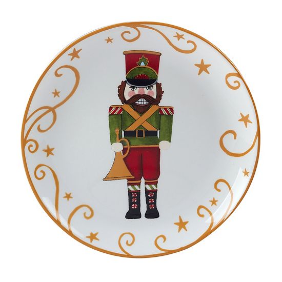  Certified International Holiday Magic Nutcracker 4-pc. Dessert Plate Set