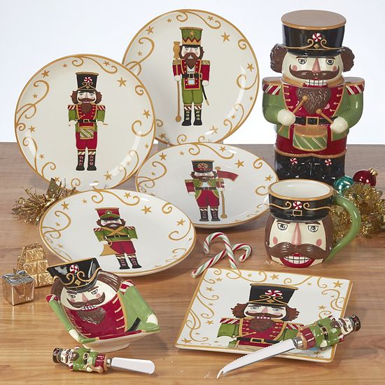  Certified International Holiday Magic Nutcracker 4-pc. Dessert Plate Set
