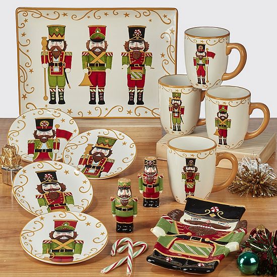  Certified International Holiday Magic Nutcracker 4-pc. Dessert Plate Set