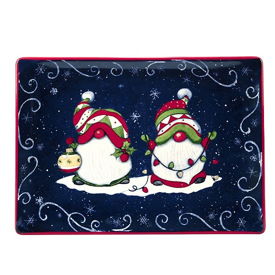  Certified International Holiday Magic Gnomes Serving Platter