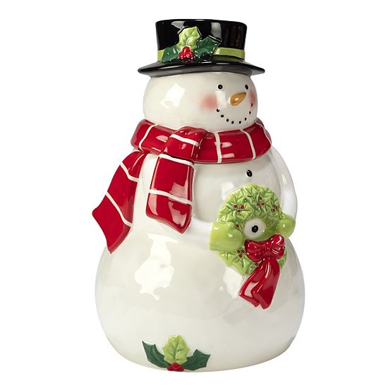  Certified International Holiday Magic Snowman 3D Cookie Jar