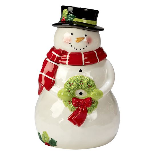  Certified International Holiday Magic Snowman 3D Cookie Jar