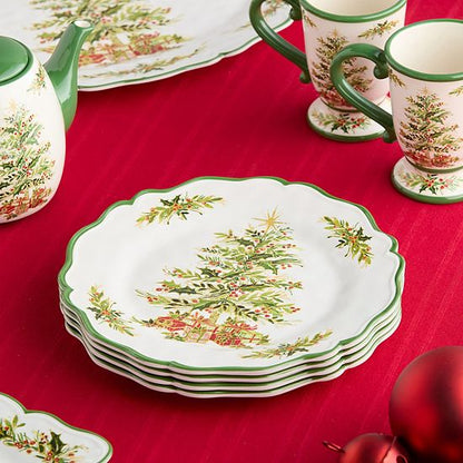  Certified International Holly Tree 4 Pc. Dinner Plate Set