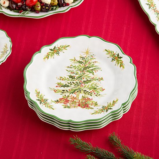  Certified International Holly Tree 4 Pc. Dinner Plate Set