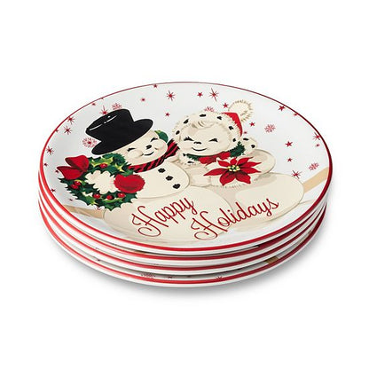  Certified International Santa's Retro Christmas 4 Pc. Dessert Plate Set