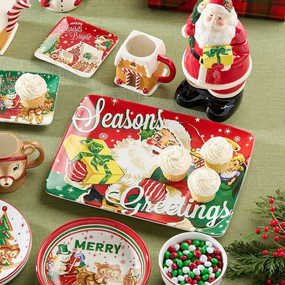  Certified International Retro Christmas Rectangular Platter