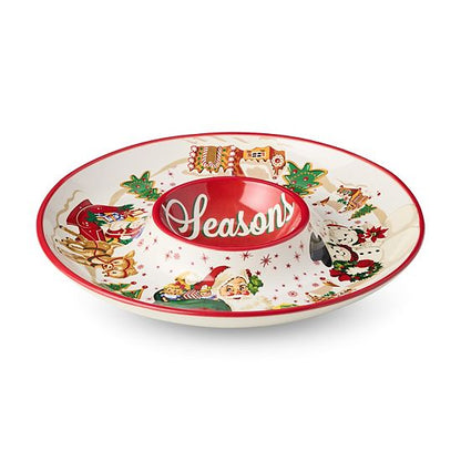  Certified International Retro Christmas Chip & Dip Serving Bowl