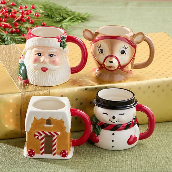  Certified International Santa's Retro Christmas 4 Pc. Mug Set