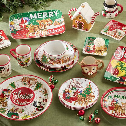 Certified International Santa's Retro Christmas 4 Pc. Mug Set
