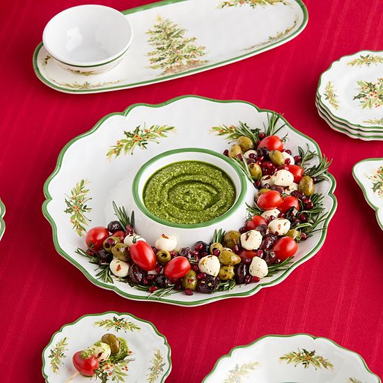  Certified International Holly Tree Melamine 2 Pc. Appetizer Set