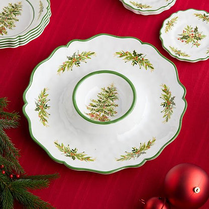  Certified International Holly Tree Melamine 2 Pc. Appetizer Set