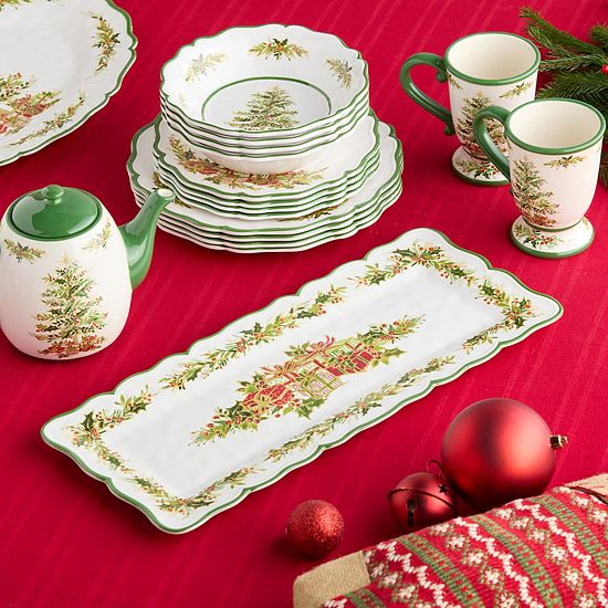  Certified International Holly Tree Melamine 2 Pc. Appetizer Set