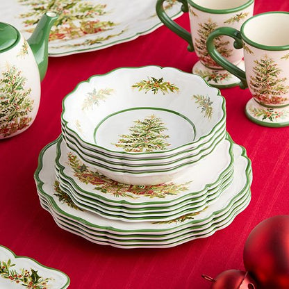  Certified International Holly Tree 12 Pc Mel Dinnerware Set