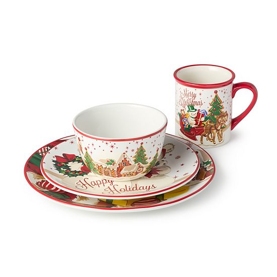  Certified International Santa's Retro Christmas 16 Pc. Dinner Set