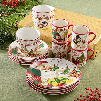  Certified International Santa's Retro Christmas 16 Pc. Dinner Set