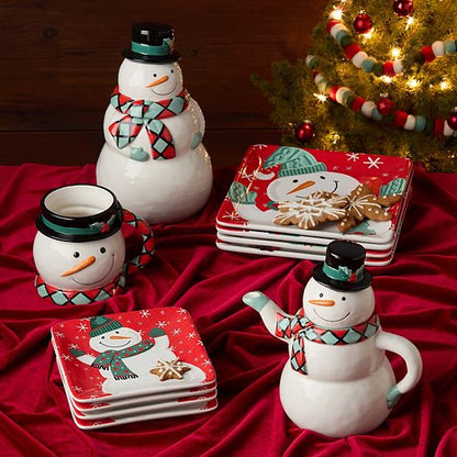  Certified International Christmas Whimsy Snowman 3-D Cookie Jar