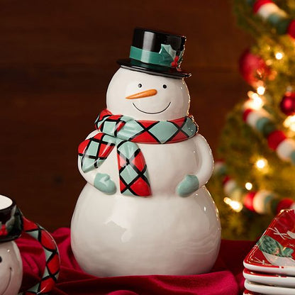  Certified International Christmas Whimsy Snowman 3-D Cookie Jar
